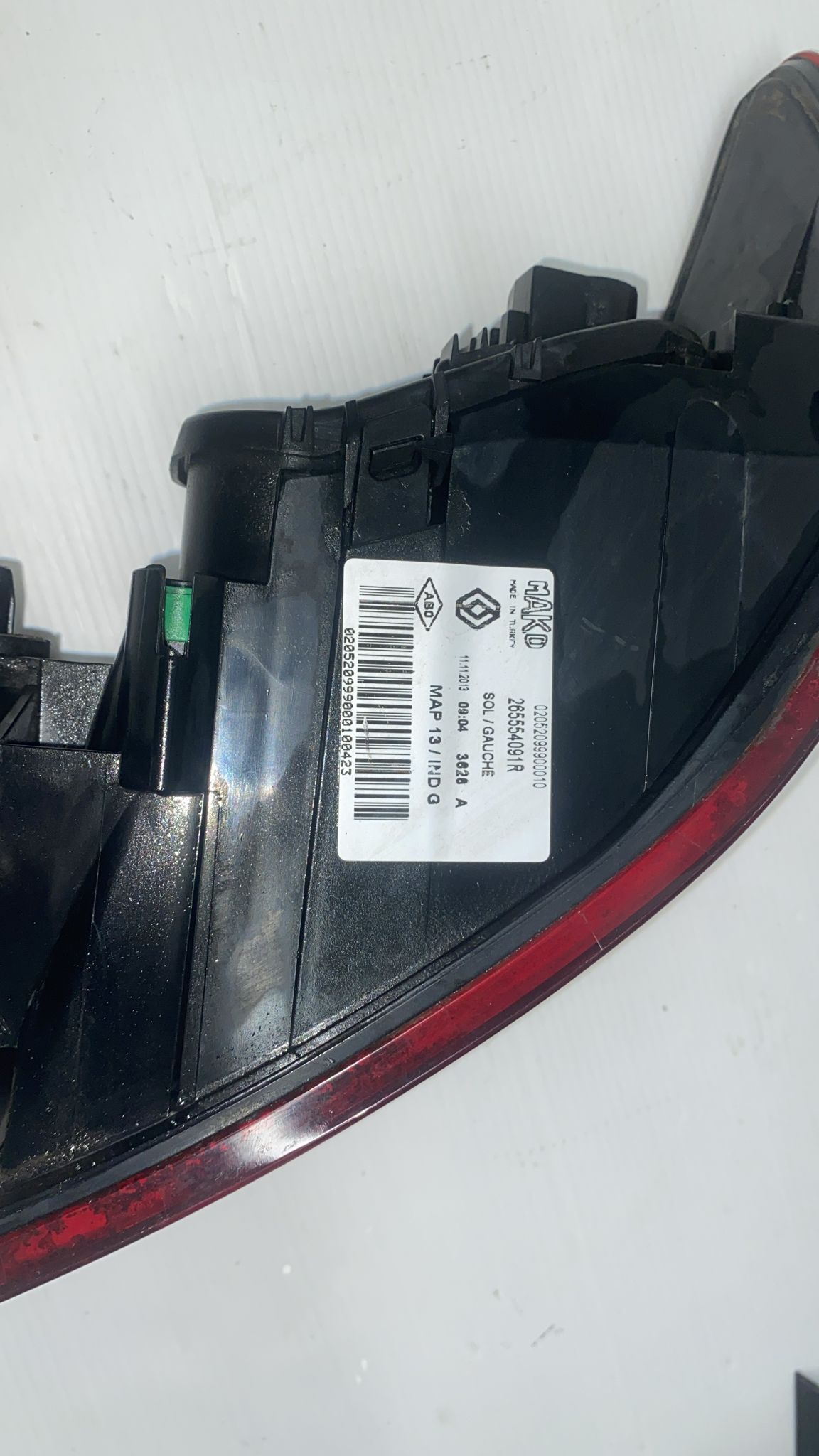 STOP FANALE POSTERIORE SINISTRO RENAULT CLIO 2014 CODICE:26554091R