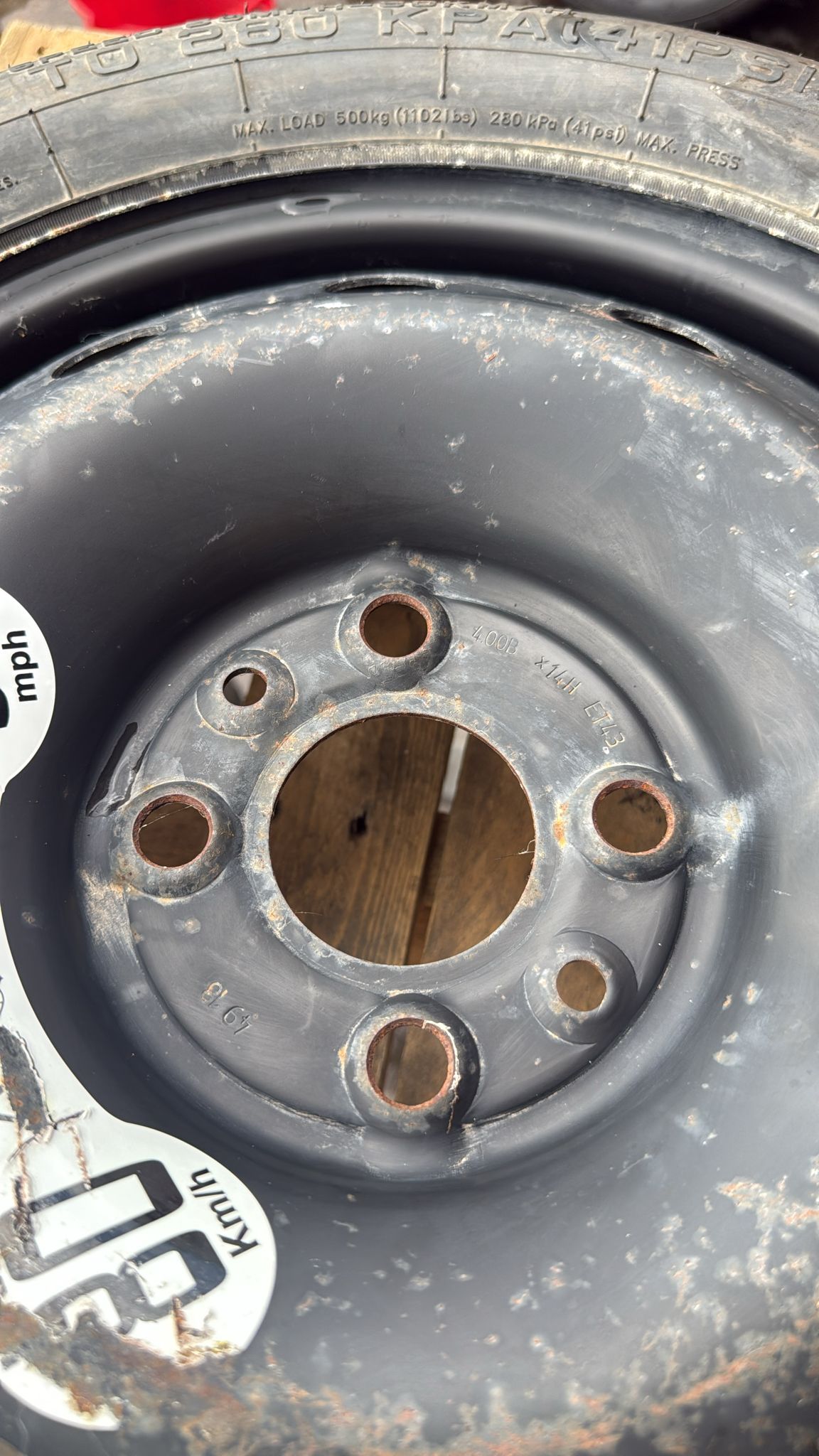 RUOTINO DI SCORTA 135\80R14 PER FIAT\LANCIA Y 4X100 57 MM