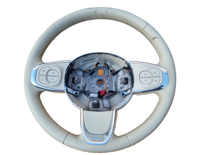 VOLANTE STERZO IN PELLE ORIGINALE USATO CON COMANDI FIAT 500 2007 - 2015