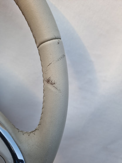 VOLANTE STERZO IN PELLE ORIGINALE USATO CON COMANDI FIAT 500 2007 - 2015