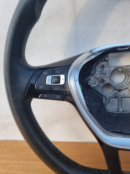 VOLANTE STERZO IN PELLE ORIGINALE USATO CON COMANDI VOLKSWAGEN GOLF 7 2012 - 2019