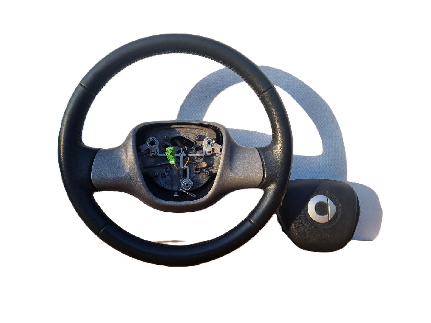 VOLANTE STERZO IN PELLE ORIGINALE USATO COMPLETO DI AIRBAG SMART FORTWO 451 2007 - 2015