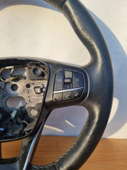 VOLANTE STERZO IN PELLE ORIGINALE USATO CON COMANDI FORD FIESTA VII 2017 - 2024