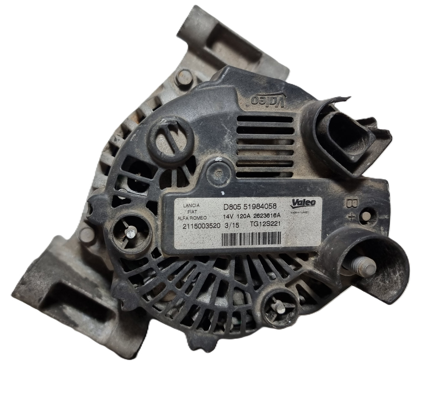 ALTERNATORE ORIGINALE USATO VALEO 51984058 FIAT ALFA LANCIA 1.3 MULTIJET (DAL 2006)