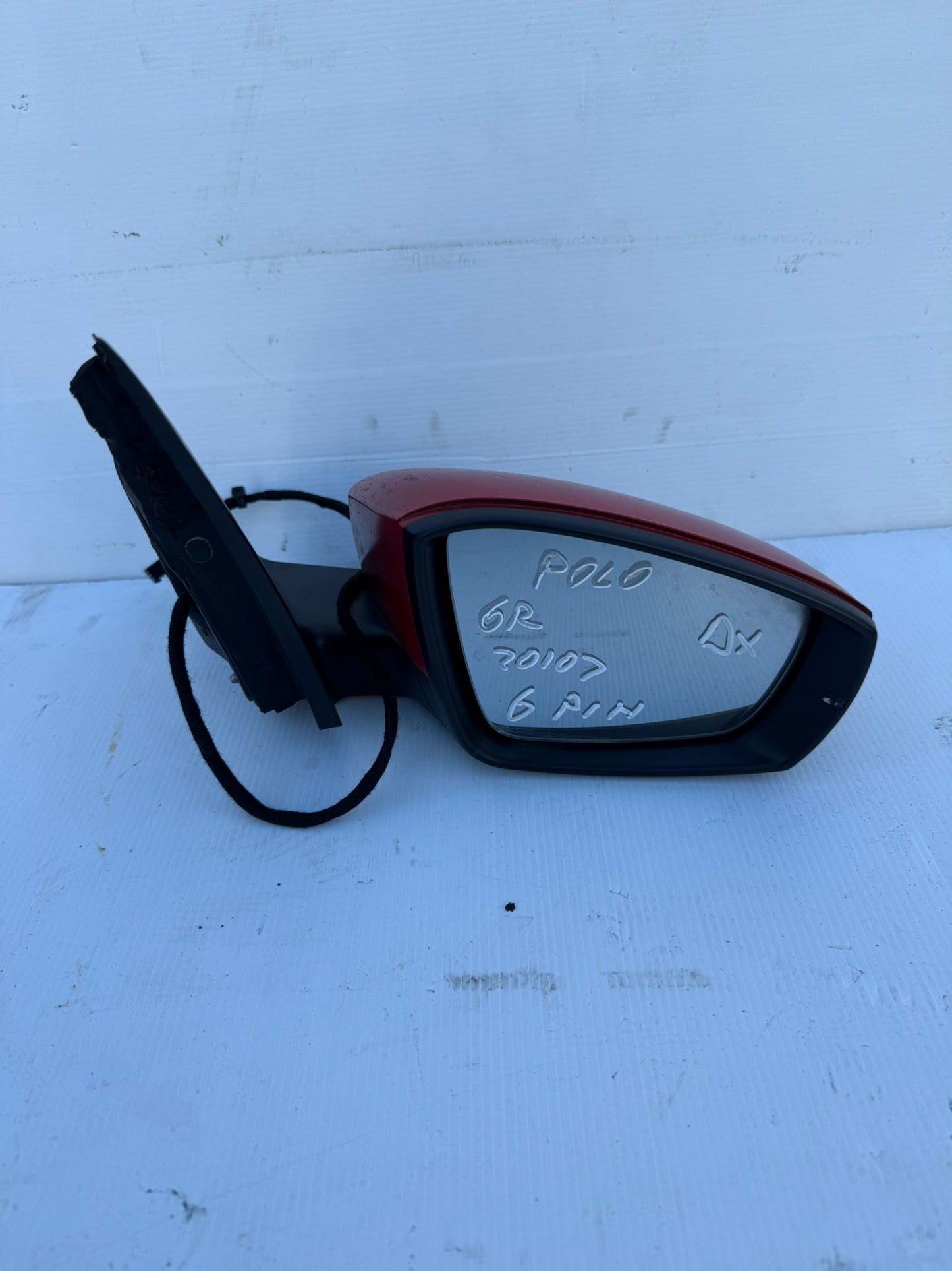 SPECCHIETTO RETROVISORE DESTRO ORIGINALE USATO VOLKSWAGEN POLO 6R 2009 - 2017