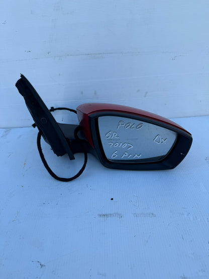 SPECCHIETTO RETROVISORE DESTRO ORIGINALE USATO VOLKSWAGEN POLO 6R 2009 - 2017