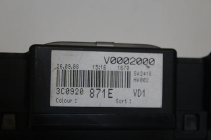 CONTACHILOMETRI VOLKSWAGEN PASSAT BERLINA ORIGINALE USATO  A2C53194181 2009