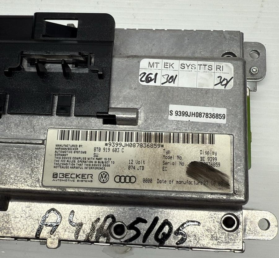 DISPLAY MONITOR PICCOLO SCHERMO AUDI A4/A5/Q5 CODICE:8T0919603C