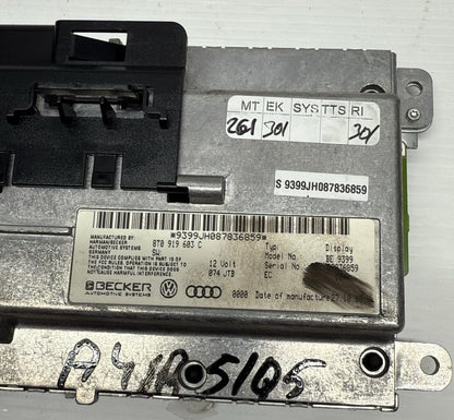 DISPLAY MONITOR PICCOLO SCHERMO AUDI A4/A5/Q5 CODICE:8T0919603C