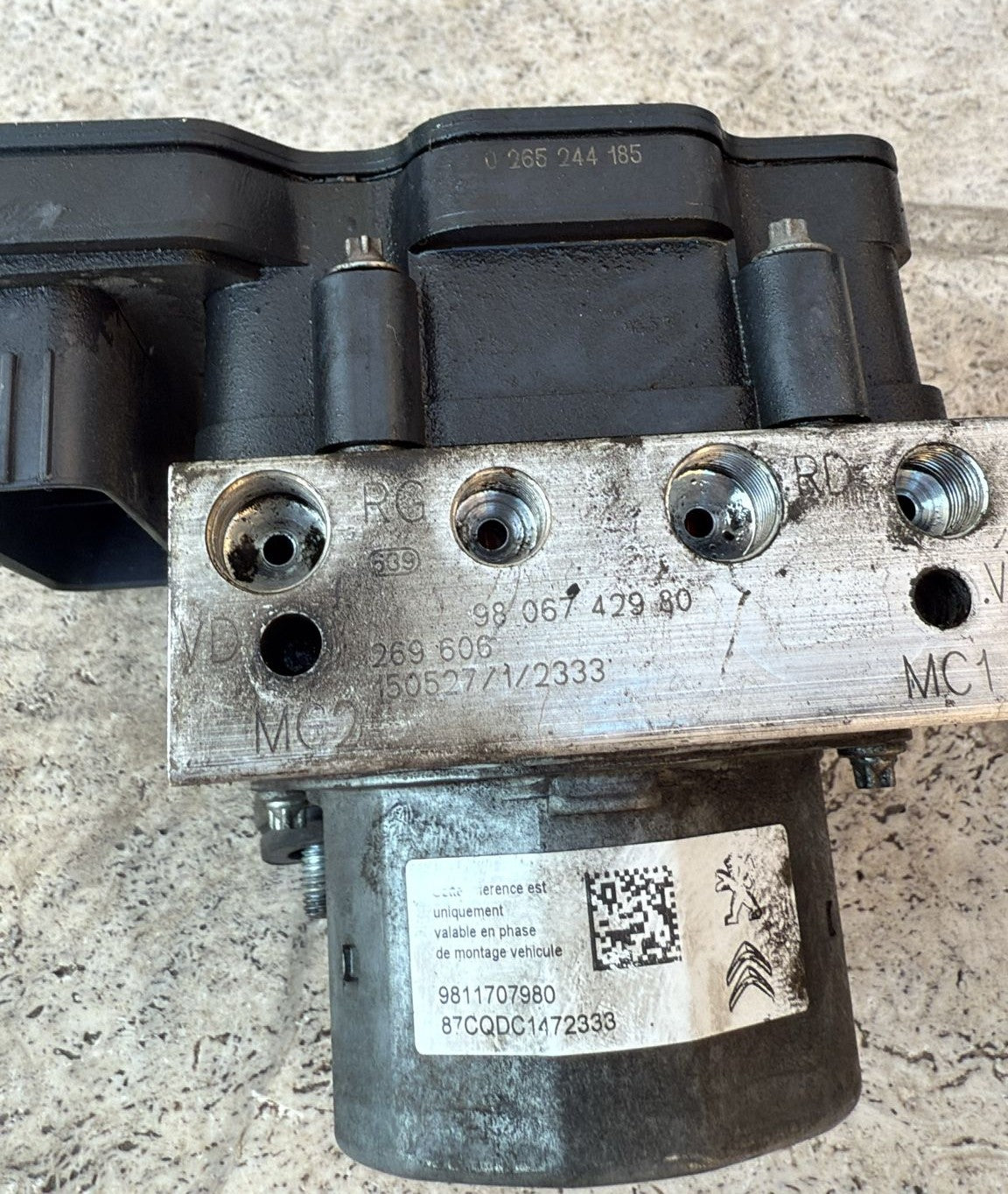 ABS PEUGEOT 308\CITROEN C4 2015 2.0 DIESEL CODICE:9811707980