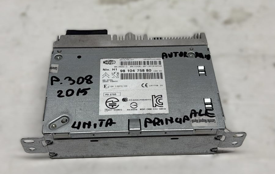 UNITA' PRINCIPALE AUTORADIO \CD\DVD\GPS PEUGEOT 308 2015 CODICE:9810475880