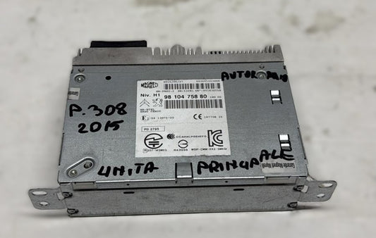 UNITA' PRINCIPALE AUTORADIO \CD\DVD\GPS PEUGEOT 308 2015 CODICE:9810475880