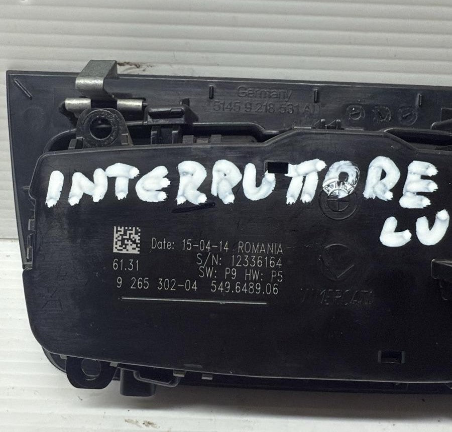 INTERRUTTORE ACCENSIONE LUCI BMW SERIE 3 F30/F31 2015  CODICE:9265302-04