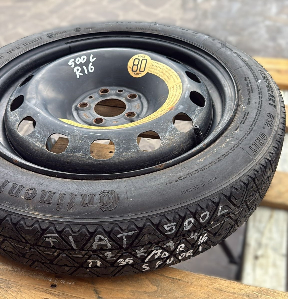 RUOTINO DI SCORTA FIAT 500L MISURA T135/70R16