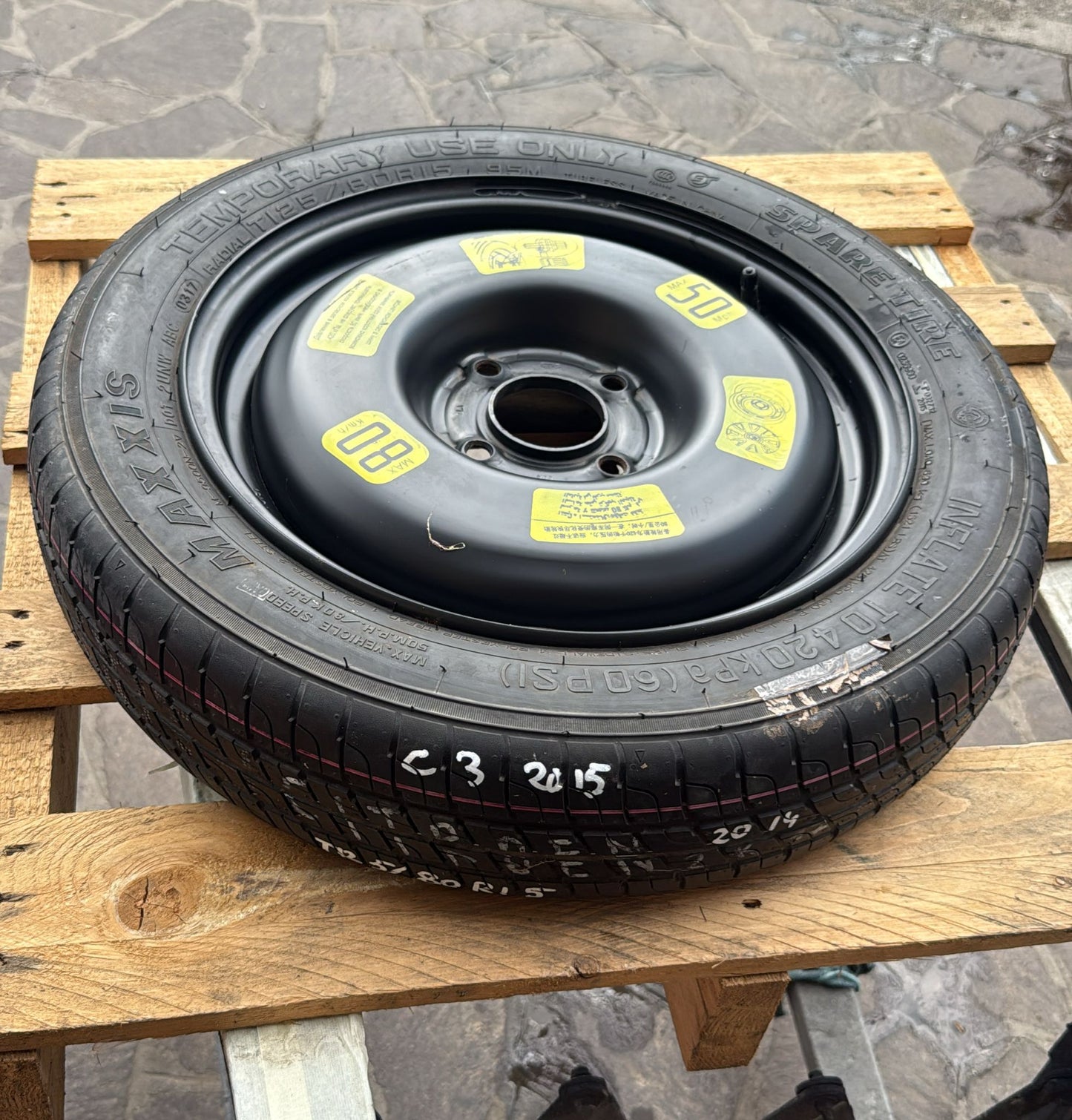 RUOTINO DI SCORTA CITROEN C3 2015 MISURA: T125/80R15