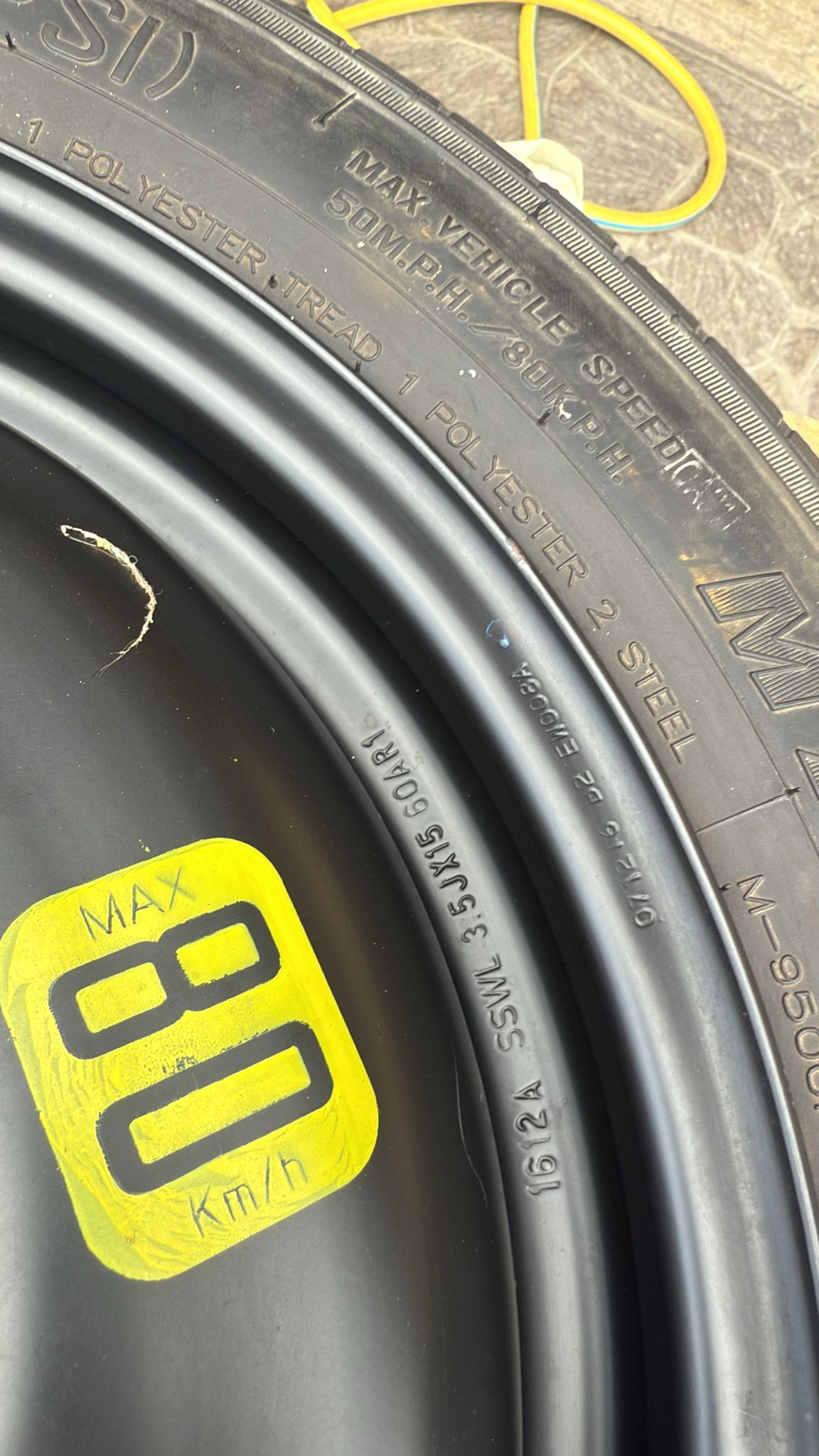 RUOTINO DI SCORTA CITROEN C3 2015 MISURA: T125/80R15