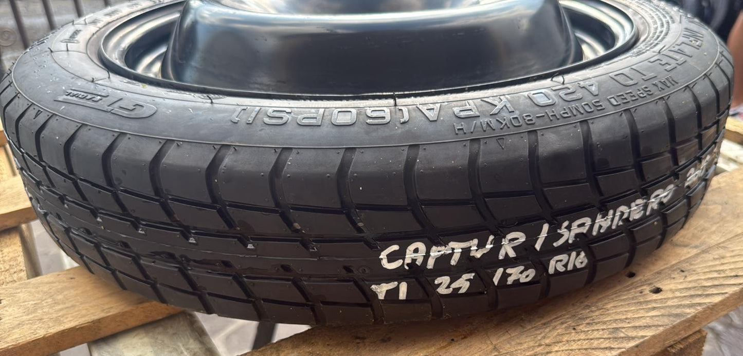 RUOTINO DI SCORTA RENAULT CAPTUR\DACIA SANDERO 2015> MISURA:T125\70R16