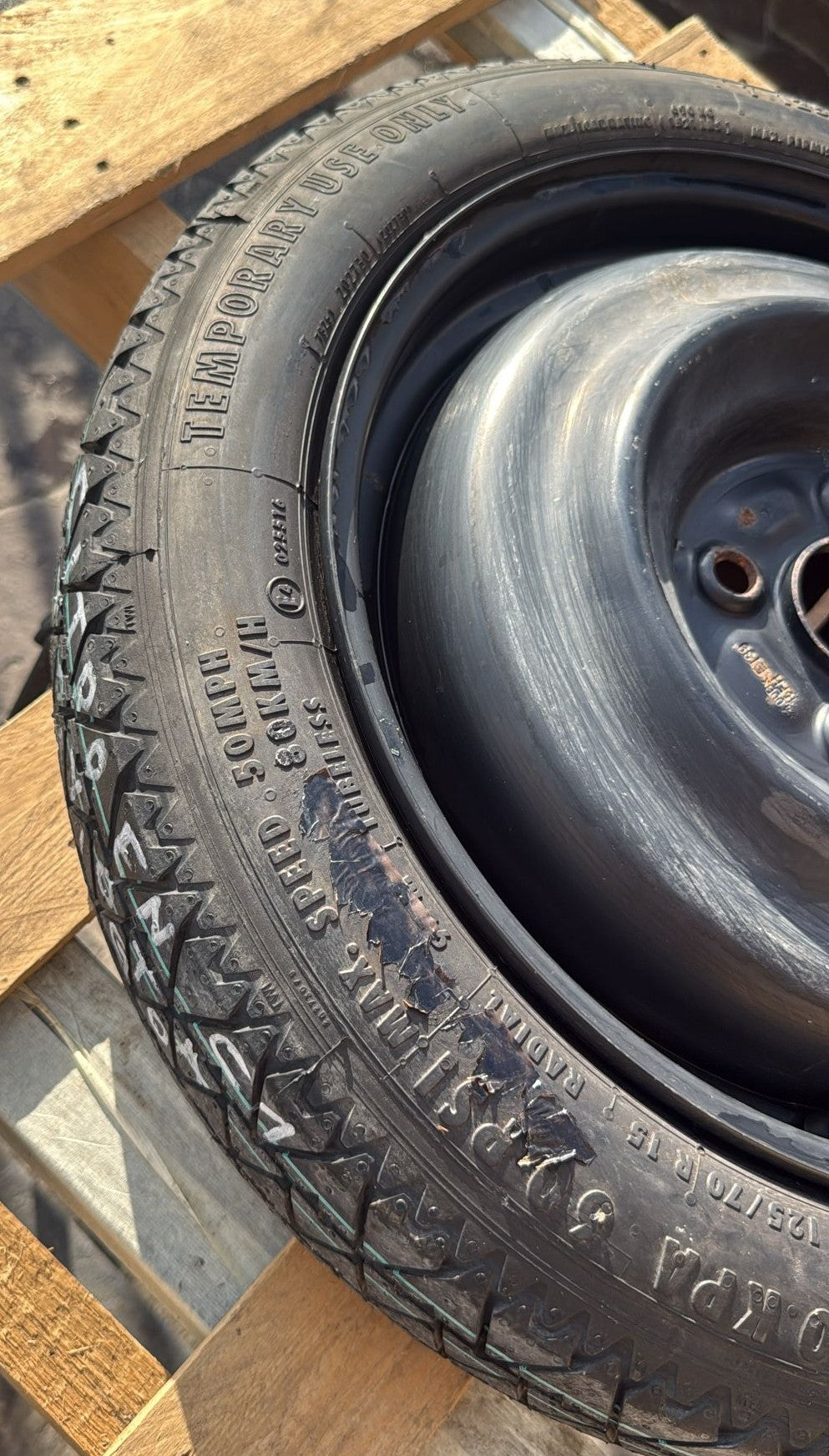 RUOTINO DI SCORTA TOYOTA AYGO\CITROEN C1\PEUGEOT 108 MISURA:T125\70R15