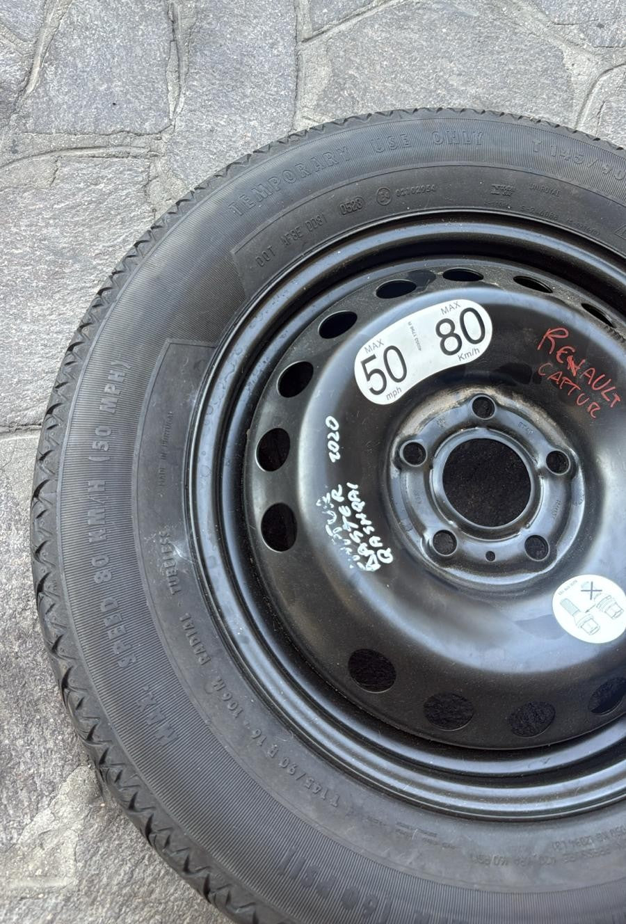 RUOTINO DI SCORTA RENAULT CAPTUR\DACIA DUSTER 2020> MISURA:T145\90R16