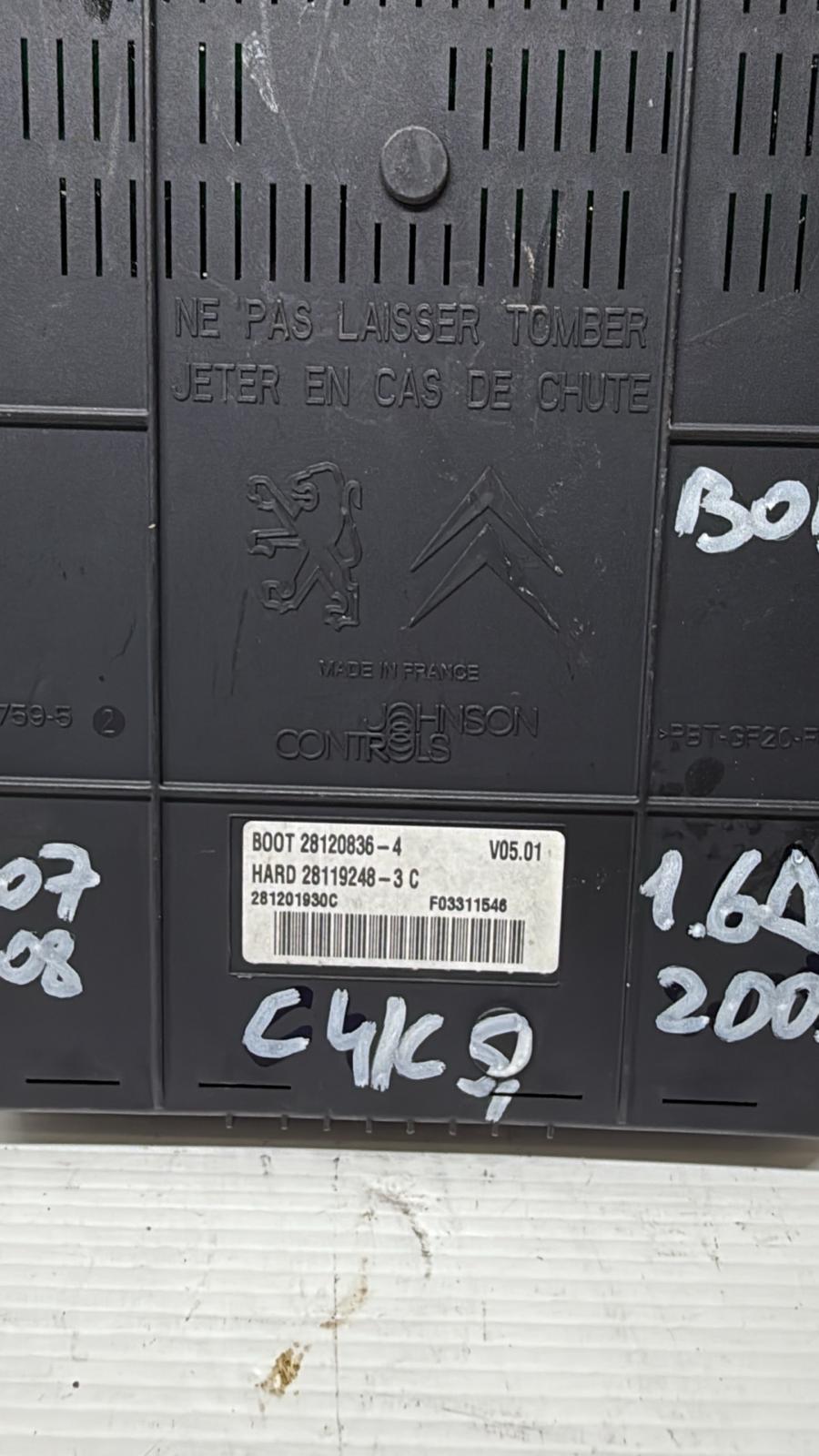 BODY COMPUTER MODULO CITROEN C4\C5 \ PEUGEOT 308 2012>  28120836-4