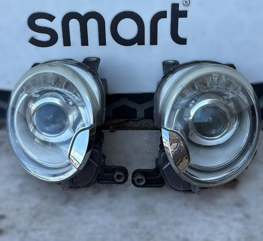 COPPIA FANALI FARI ANTERIORI XENON FIAT 500 ABARTH 2010 ORIGINALI USATI