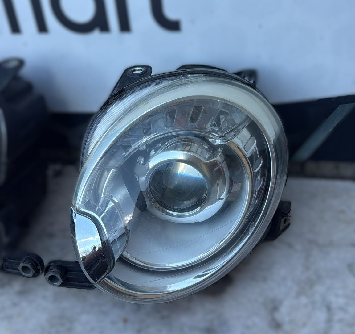COPPIA FANALI FARI ANTERIORI XENON FIAT 500 ABARTH 2010 ORIGINALI USATI
