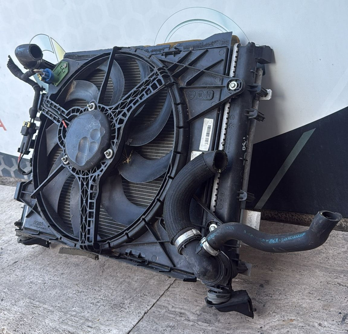 GRUPPO VENTOLA RADIATORE ACQUA CONDENSATORE FIAT 500 1.3 M-JET 95 CV